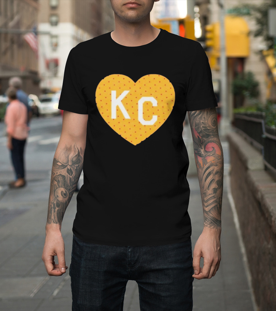 Kansas City Chiefs KC Heart Polka Dot Fan T-Shirt