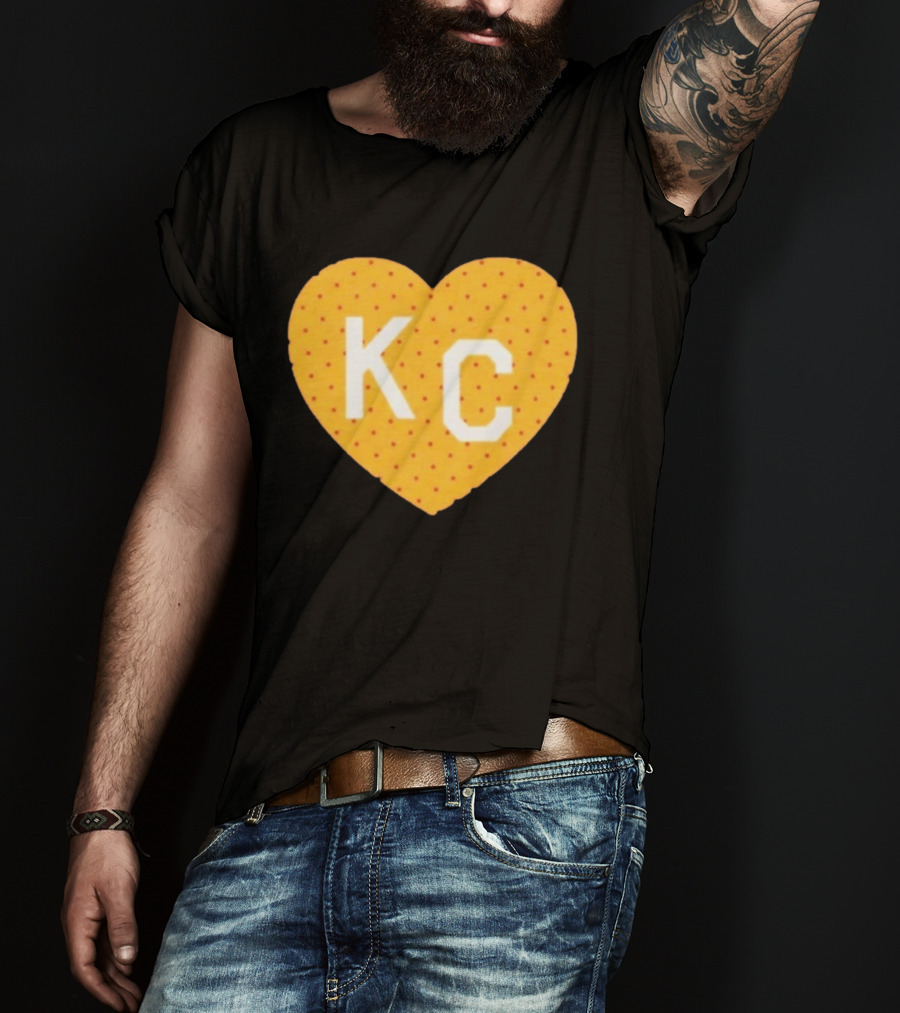 Kansas City Chiefs KC Heart Polka Dot Fan T-Shirt