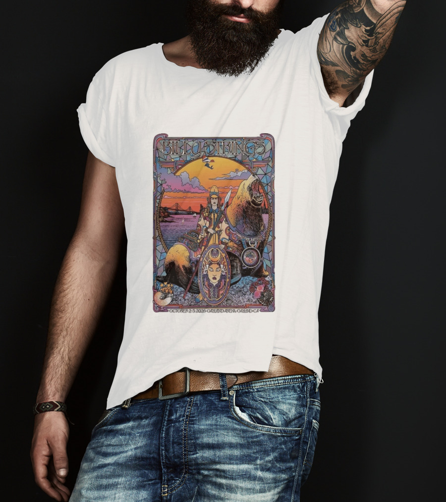 Billy Strings October 2 3 2026 Oakland Arena Vibrant Seal And Bay Bridge T-Shirt