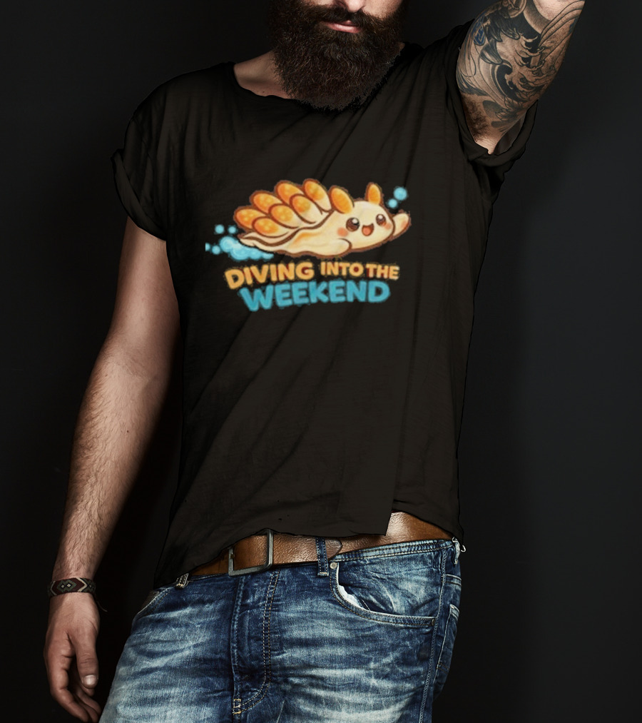 Diving Into The Weekend Cute Cartoon Sea Creature T-Shirt