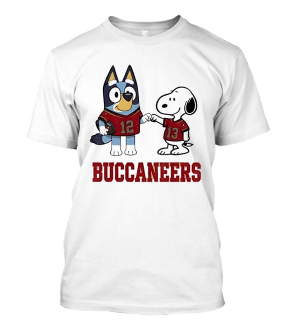 Bluey Snoopy Tampa Bay Buccaneers Football Friends T-Shirt