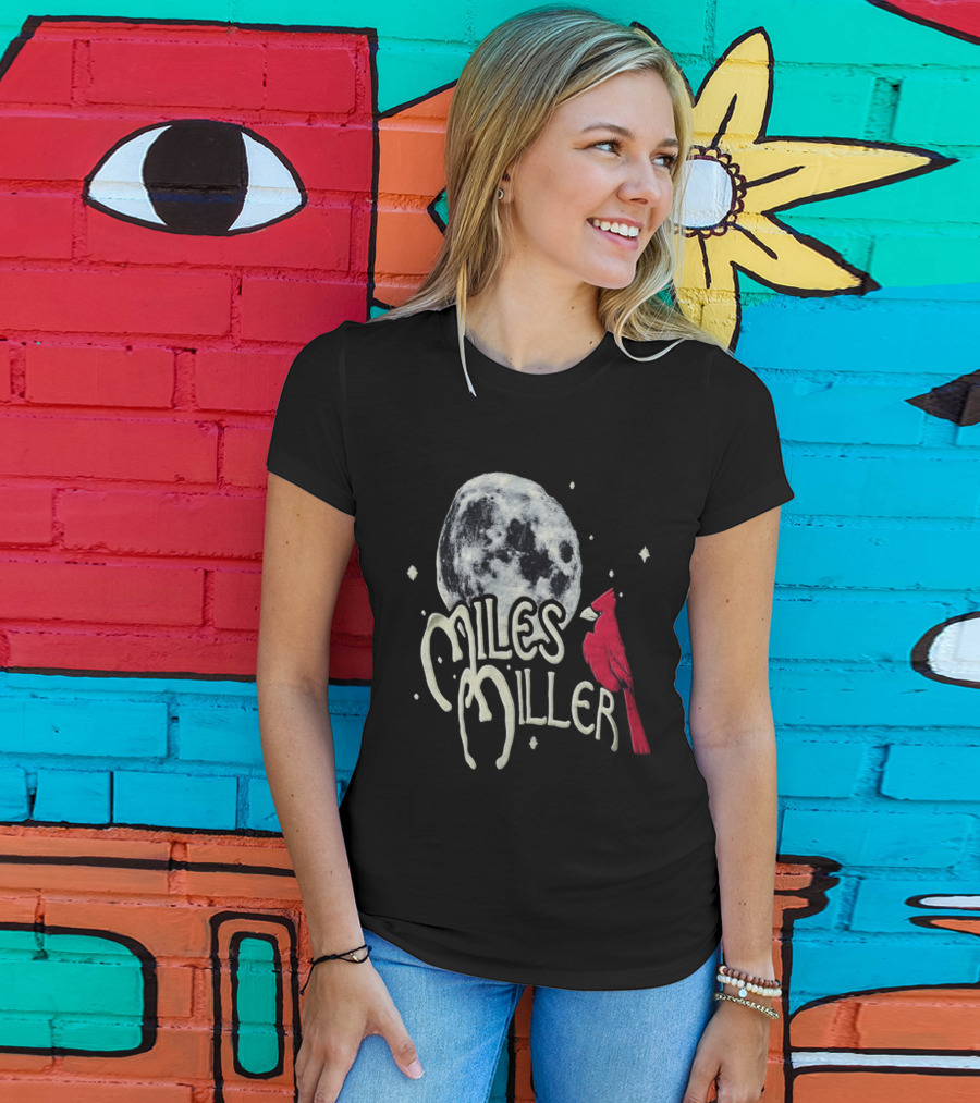 Miles Miller Cardinal Bird Moon Stars T-Shirt