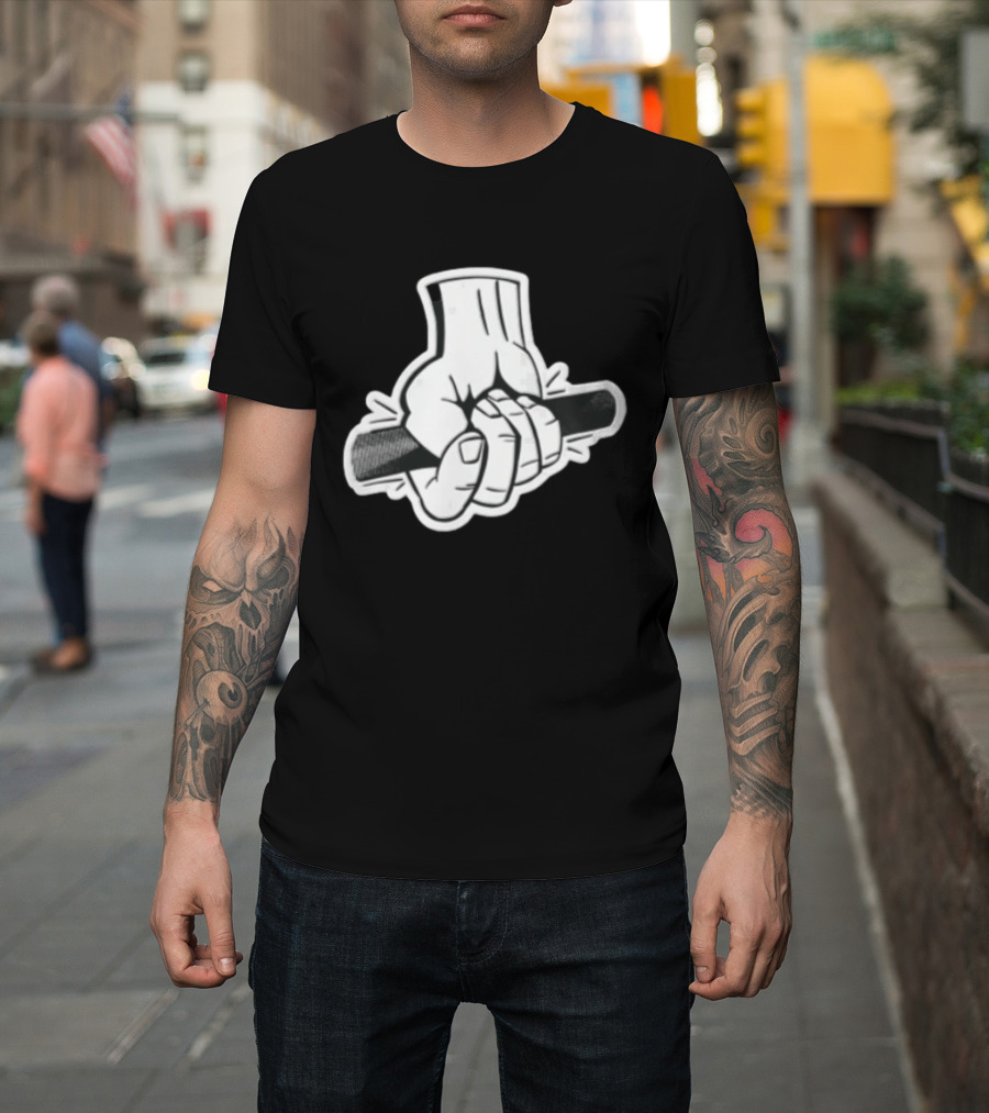 Hand Holding Black Bar T-Shirt