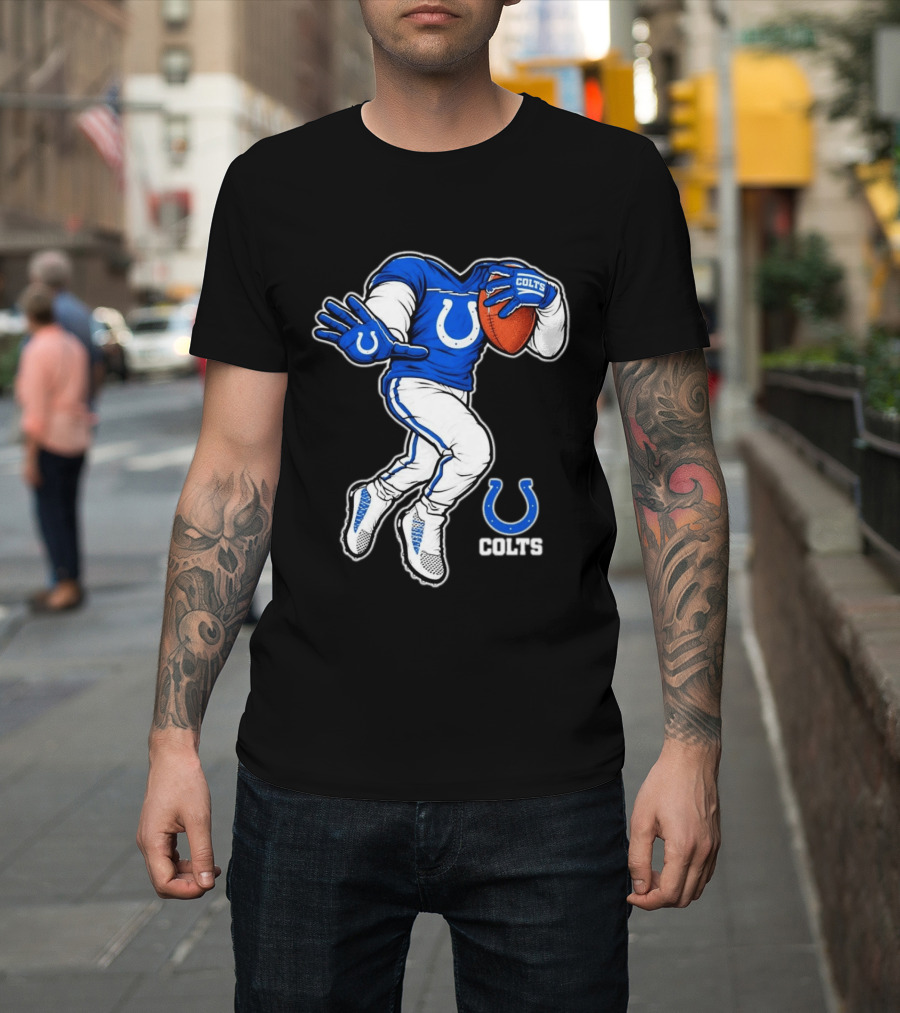 Indianapolis Colts Toddler Yard Rush II Football Player Colts Horseshoe T-Shirt