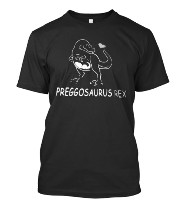 Preggosaurus REX Pregnant Dinosaur Heart Sleeping Baby T-Shirt