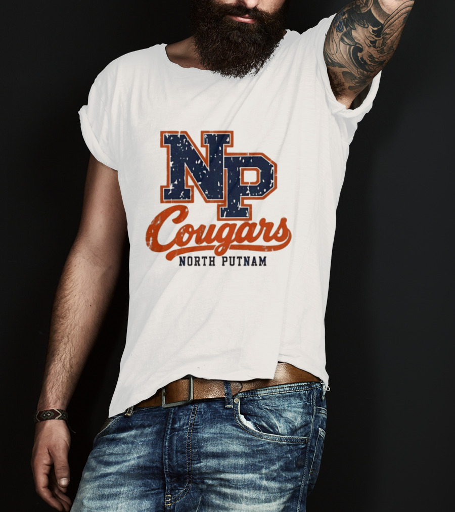 North Putnam Cougars NP Distressed Vintage Sports Team T-Shirt