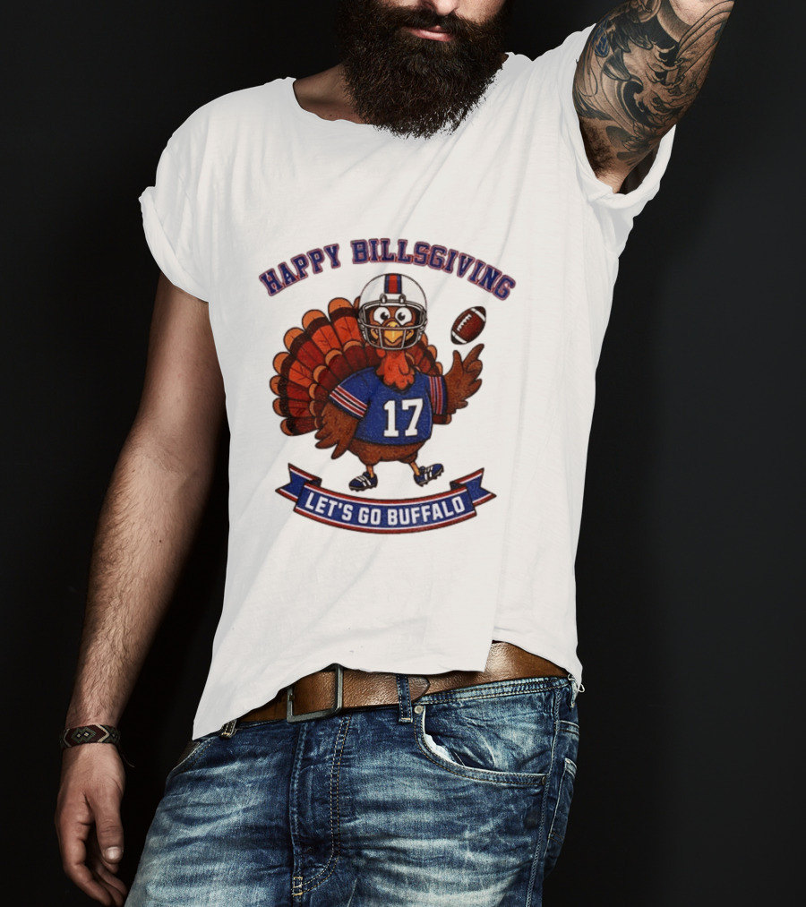 Happy Billsgiving Let's Go Buffalo Turkey 17 Football T-Shirt
