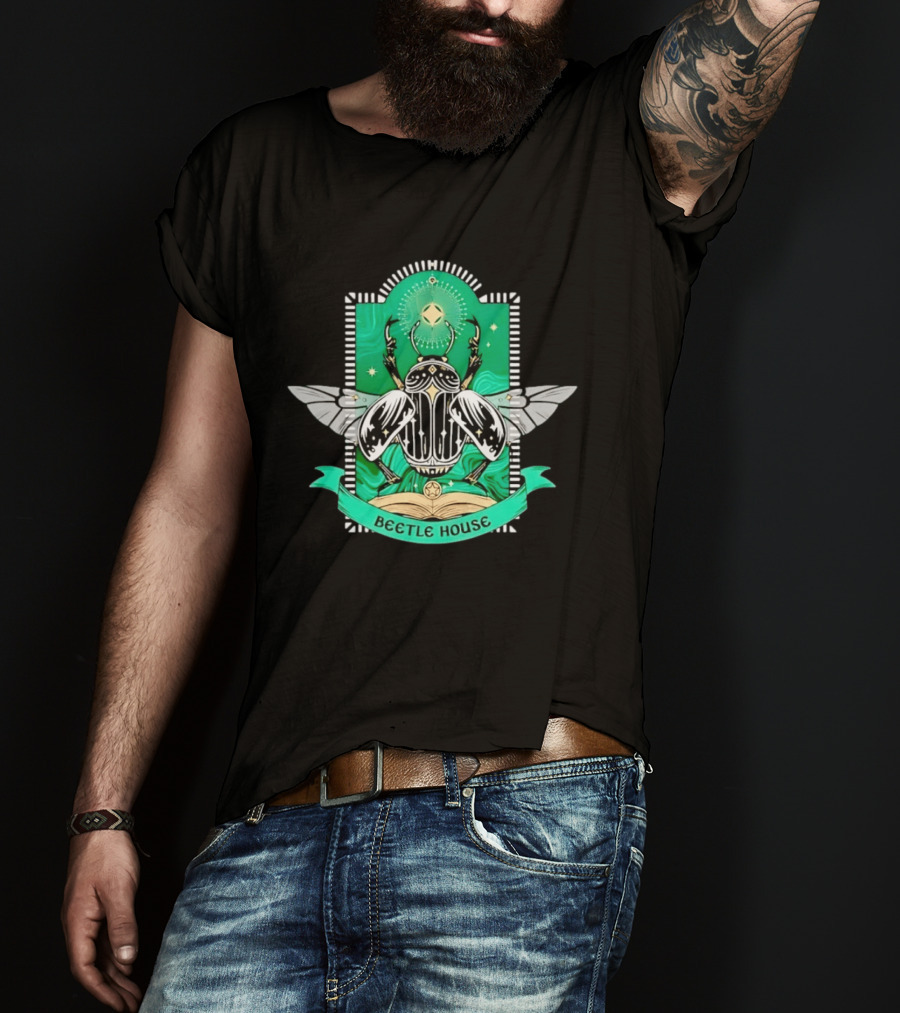 Beetle House Occult Insect Scarab Gothic Mystical Symbolism T-Shirt