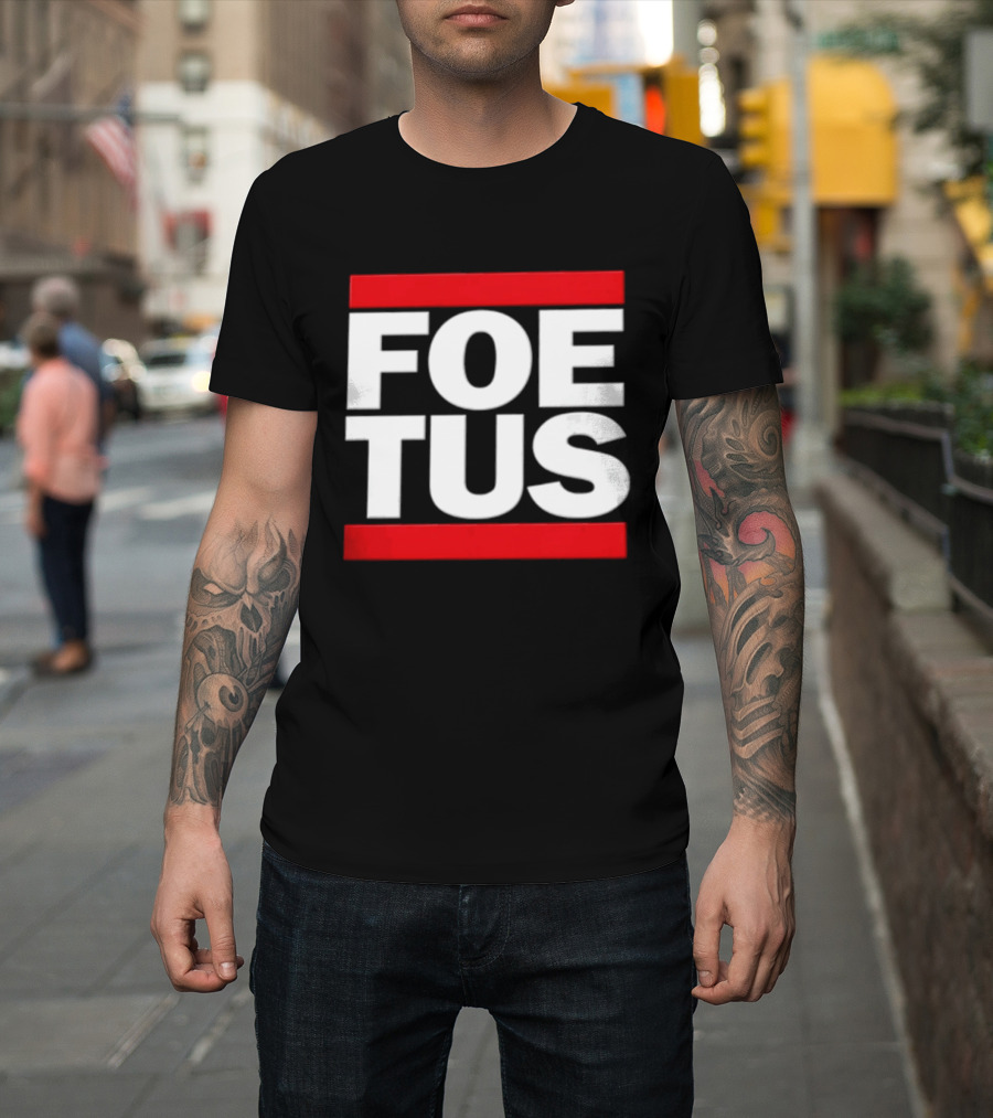 Foetus White Letters With Red Bars T-Shirt