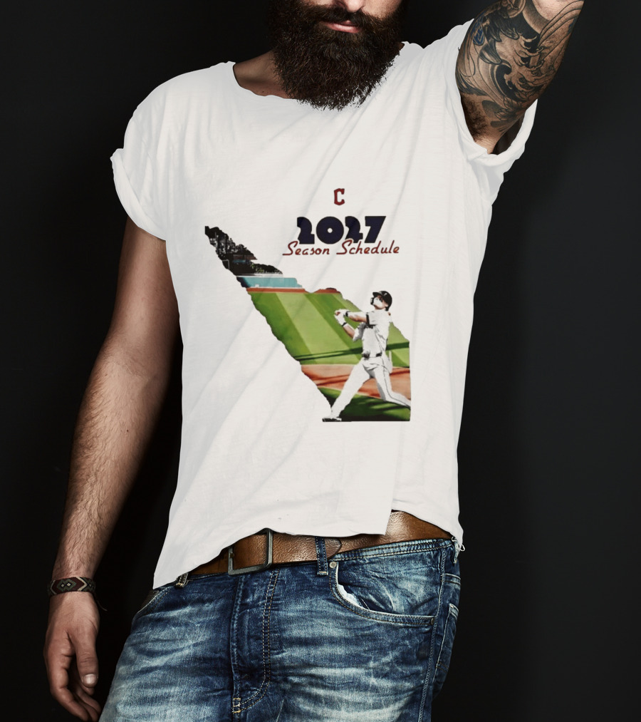 Cleveland Baseball 2027 Season Schedule Batter Action T-Shirt