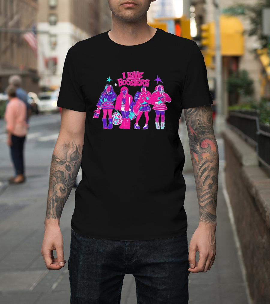 I Love Boosters Y2K Aesthetic Fashion Streetwear Style Colorful Retro Outfits T-Shirt