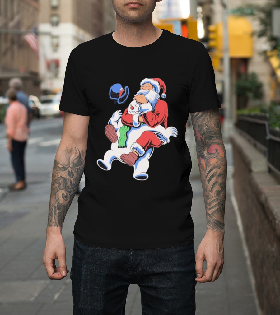 Jiu Jitsu Santa Rear Naked Choke Snowman Christmas T-Shirt
