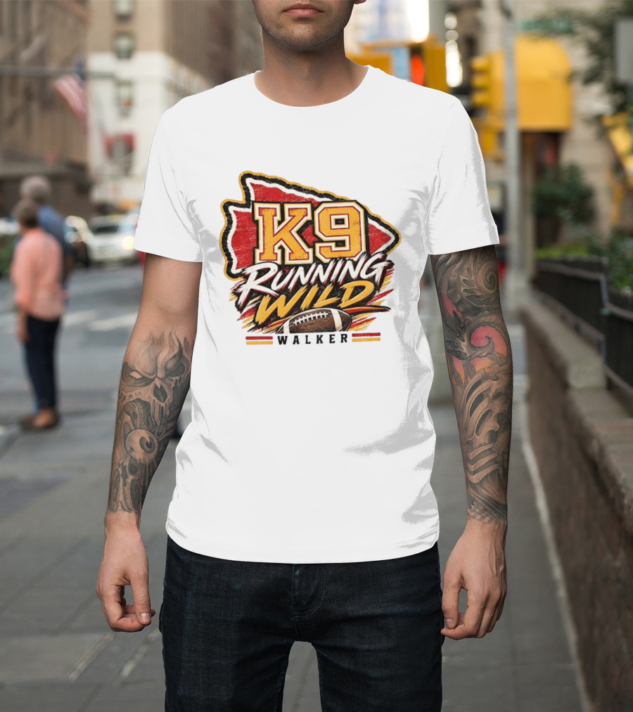 Walker K9 Running Wild Football Kansas City Sports Gameday T-Shirt