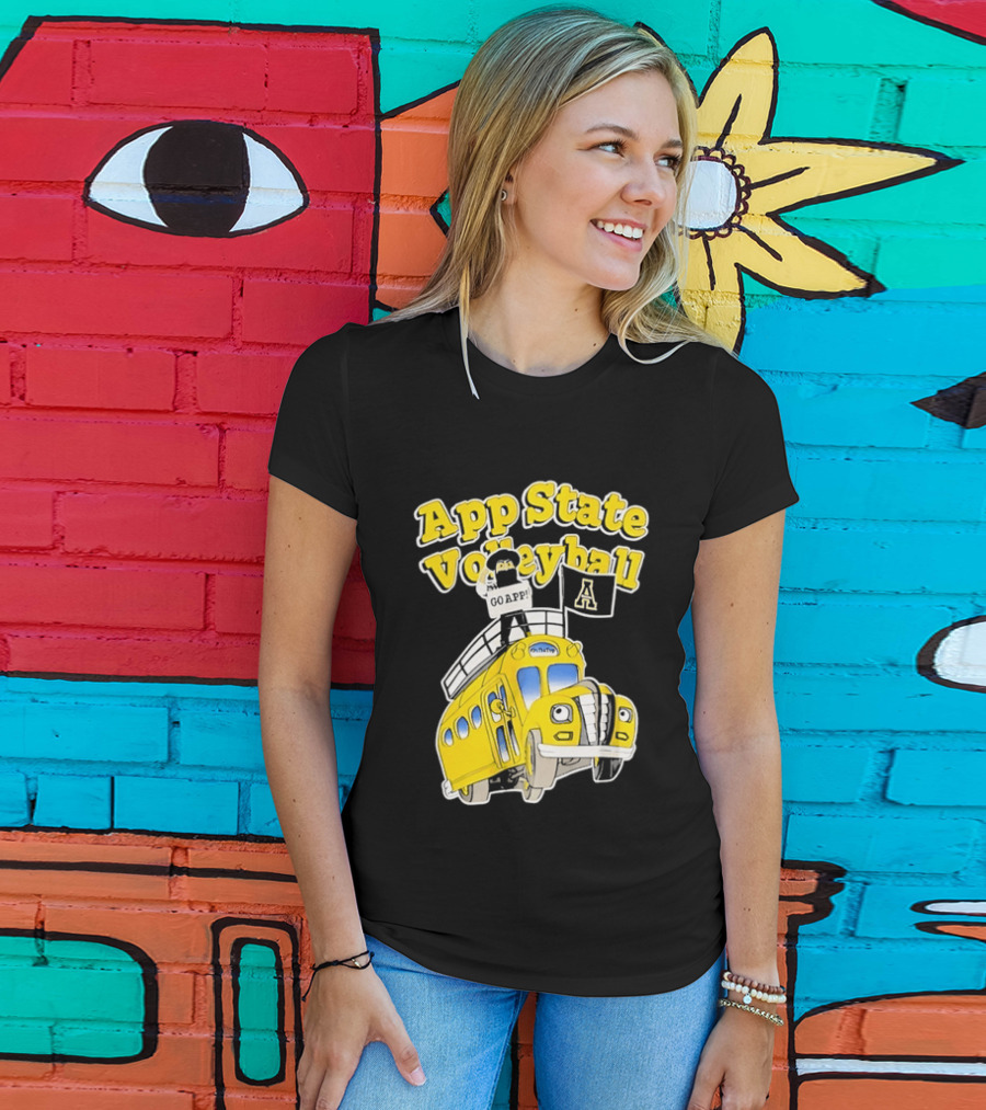 App State Volleyball Go App Mountaineers Bus Adventure T-Shirt