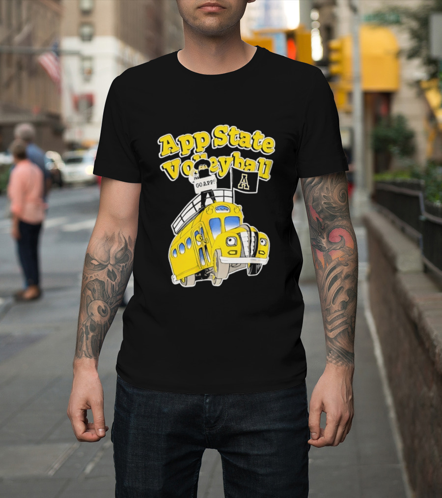 App State Volleyball Go App Mountaineers Bus Adventure T-Shirt