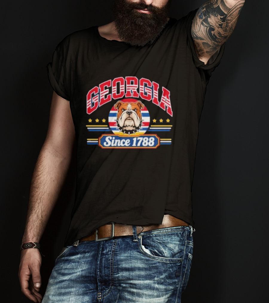 Georgia Bulldog Since 1788 Five Stars T-Shirt