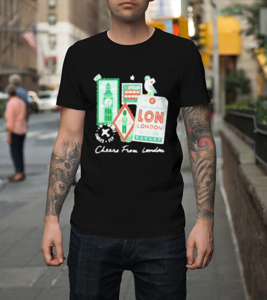 Philadelphia Eagles Destination London 101126 Cheers London T-Shirt