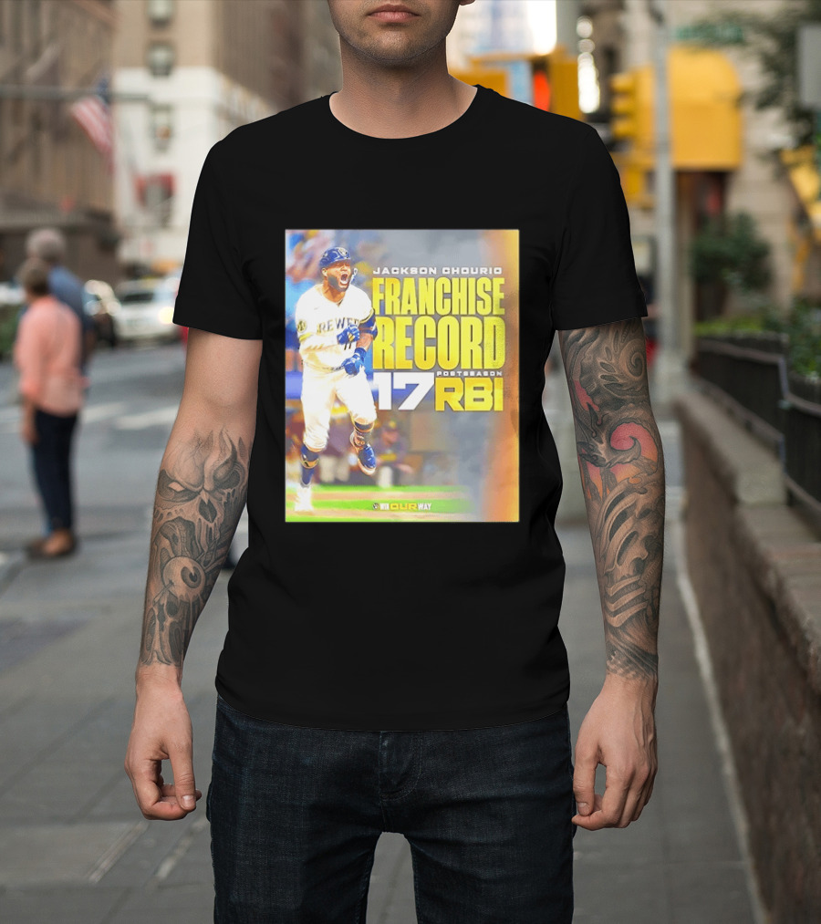 Jackson Chourio Franchise Record 17 RBI Postseason Milwaukee Brewers T-Shirt