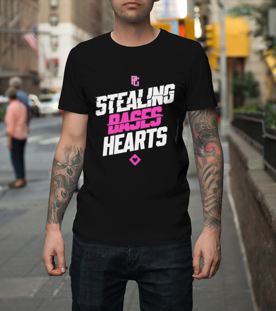 Stealing Bases Hearts Performance Pink Diamond T-Shirt