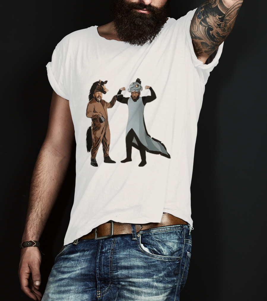 James Harden Joel Embiid Horse And Dinosaur Costumes Basketball Duo T-Shirt