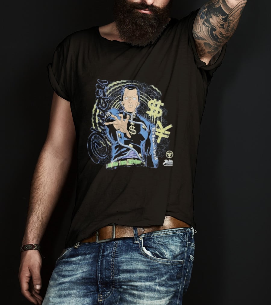 Okuyasu Nijimura JoJo's Bizarre Adventure Dollar Yen Symbols Vortex Spiral T-Shirt