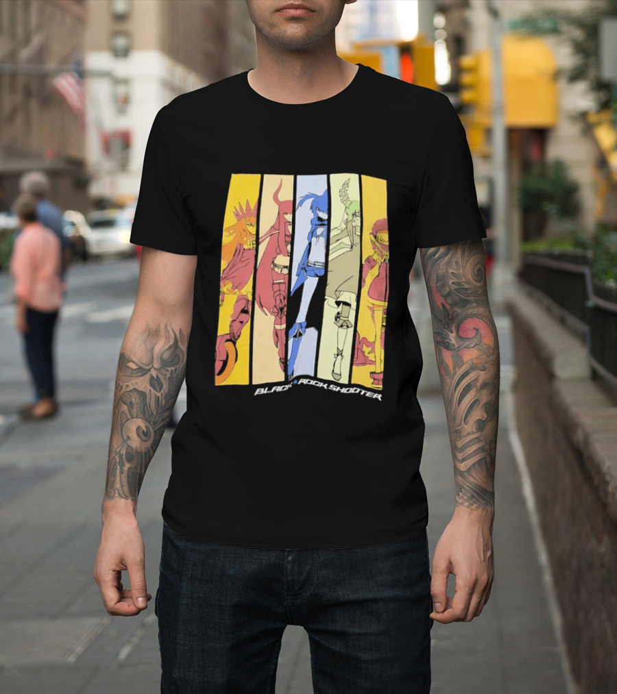 Black Rock Shooter Anime Characters Panel T-Shirt