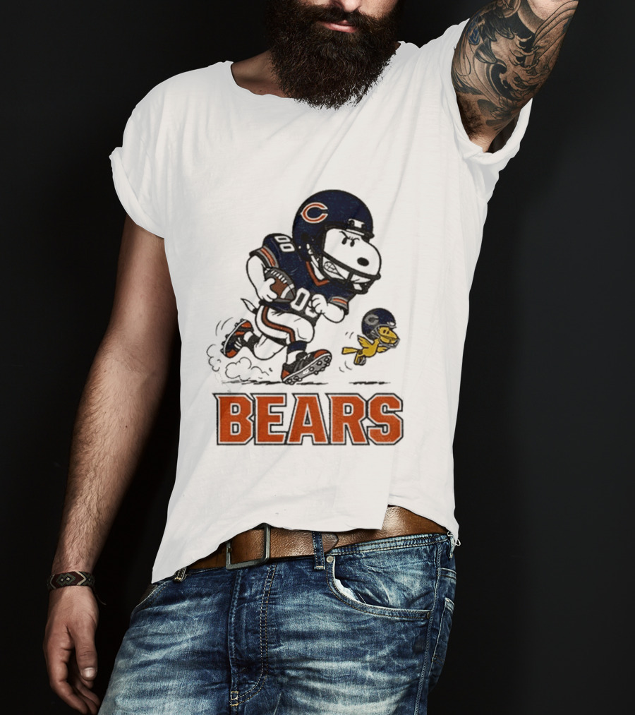 Chicago Bears Snoopy And Woodstock Football Team Fan T-Shirt