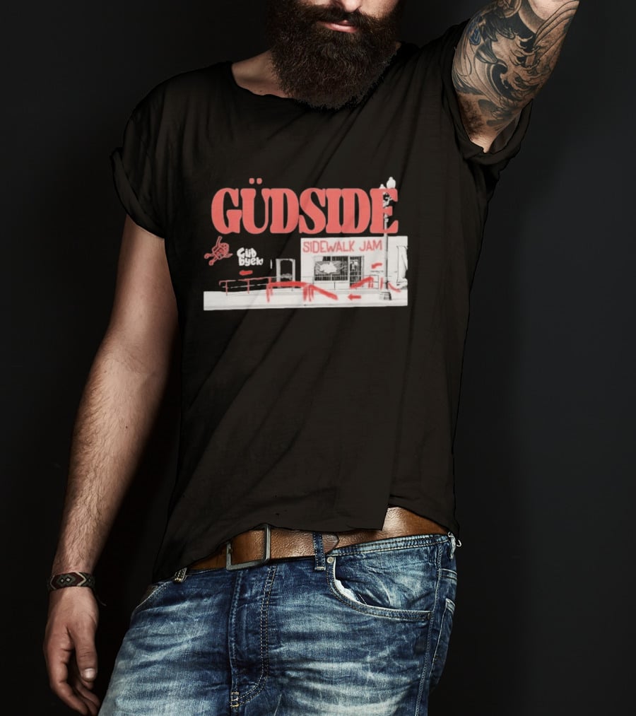 Güdside Sidewalk Jam Güd Byek Skateboard Street T-Shirt