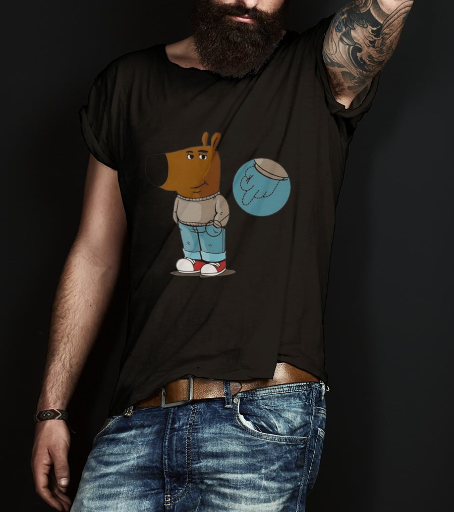 Chill Guy Middle Finger Bear Sweater Jeans Casual T-Shirt