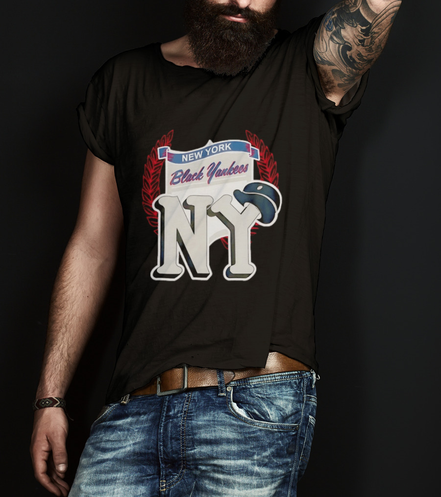 New York Black Yankees NY Negro Leagues History Emblem With Cap T-Shirt