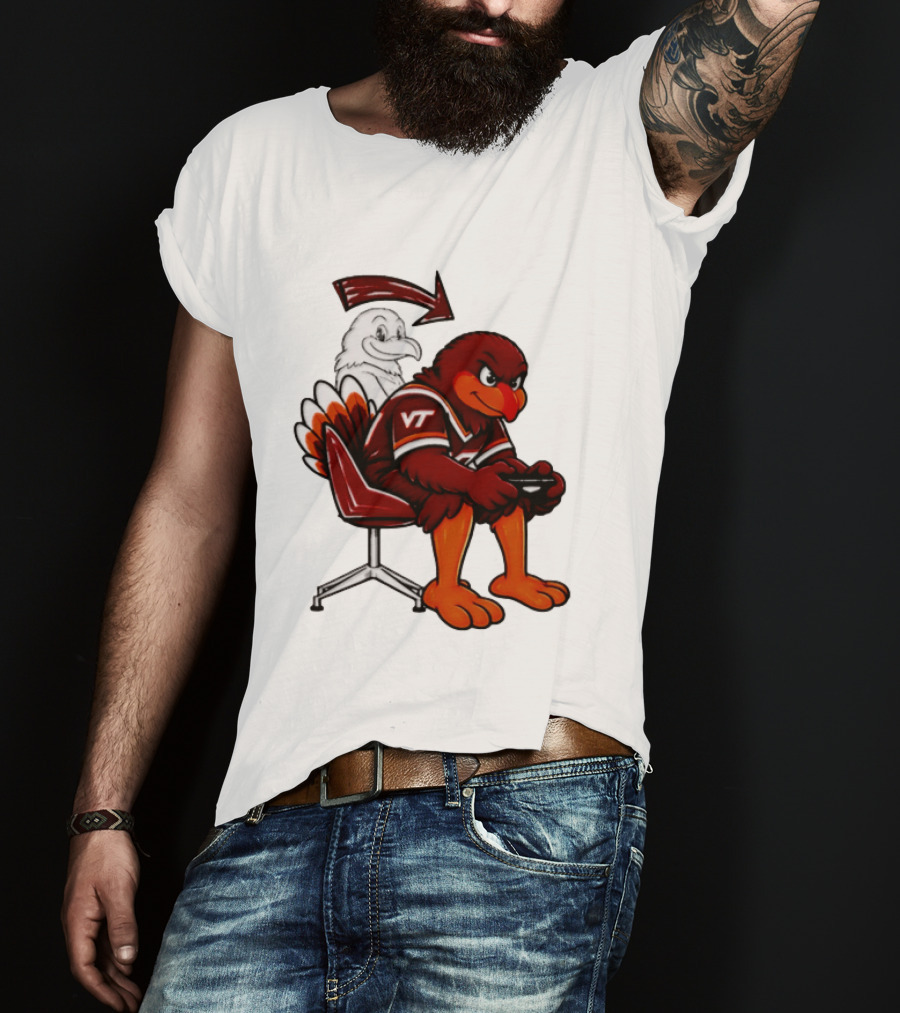 Virginia Tech Hokies Turkey Playing Video Game NCAAF Team Spirit T-Shirt