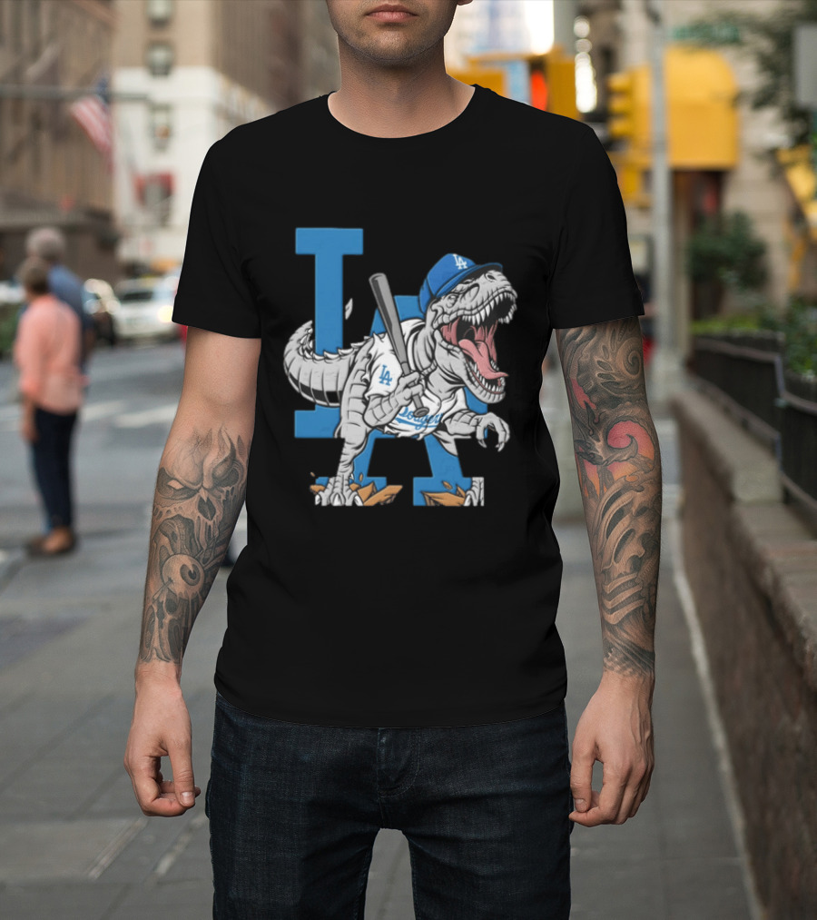 Los Angeles Dodgers Dinosaur Collaboration With LA Baseball Team T-Shirt