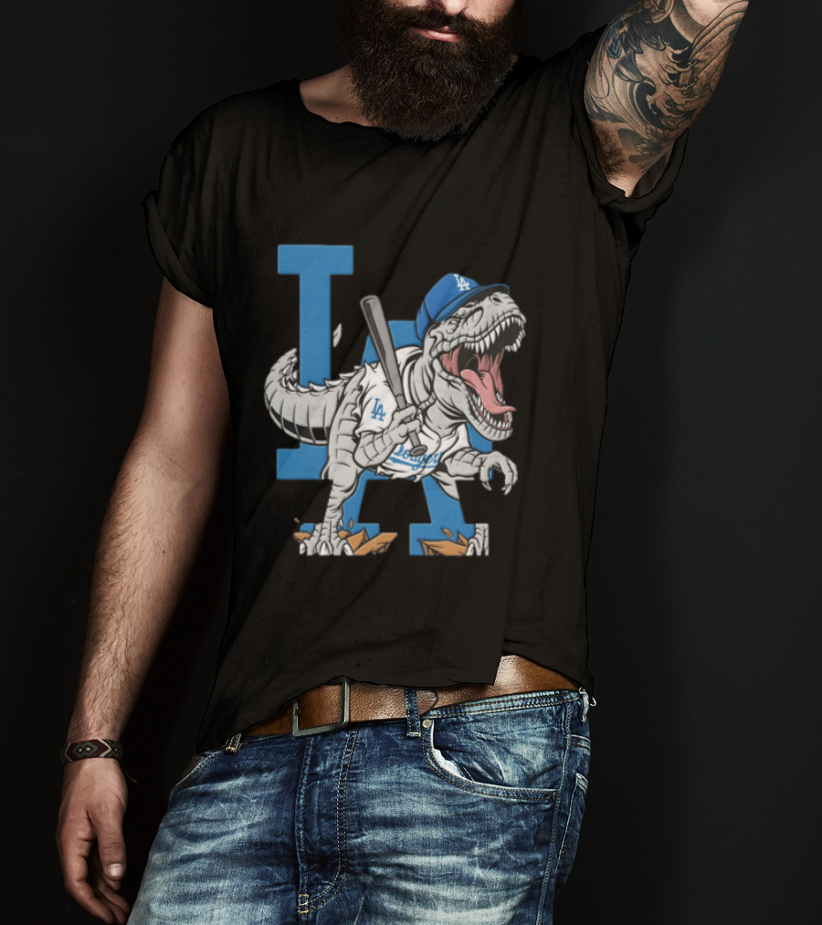 Los Angeles Dodgers Dinosaur Collaboration With LA Baseball Team T-Shirt