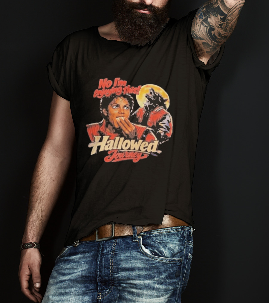No I'm Enjoying This Hallowed Journey Werewolf Thriller Eating Popcorn T-Shirt