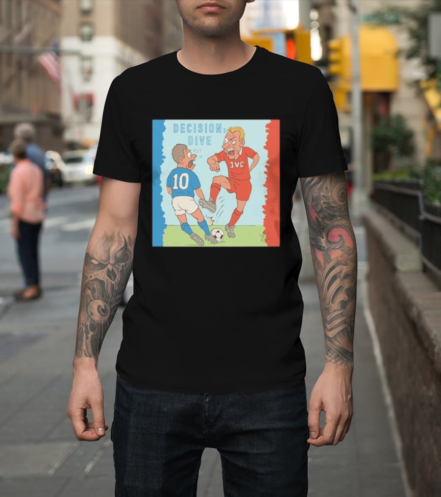 Decision Dive JVC Arsenal Football Cartoon Vintage Rivalry T-Shirt