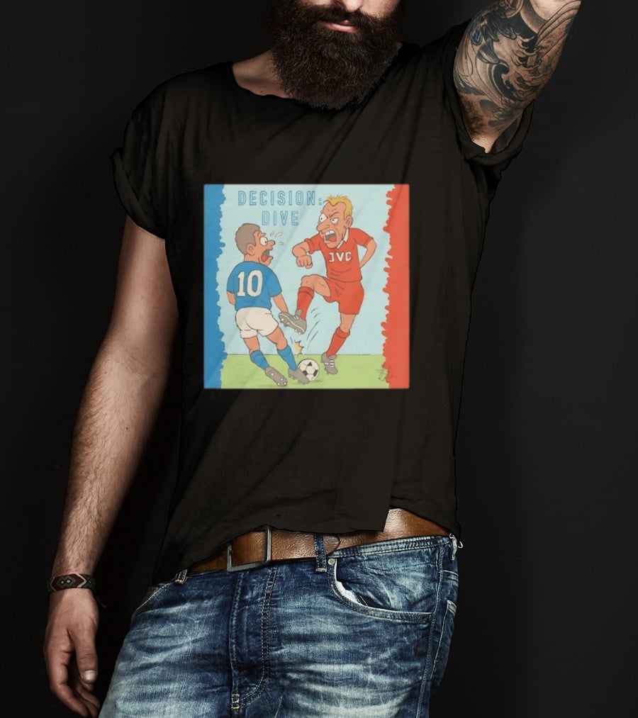 Decision Dive JVC Arsenal Football Cartoon Vintage Rivalry T-Shirt