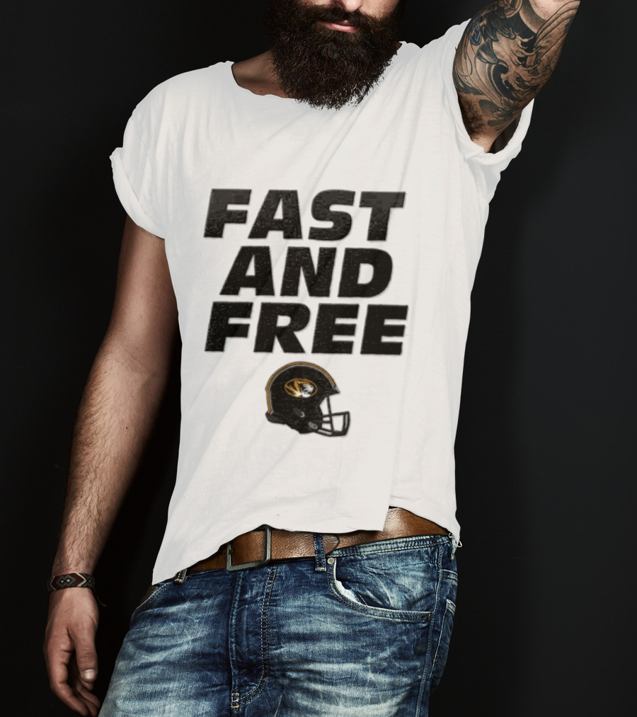 Missouri Tigers NCAA Football Fast And Free Helmet T-Shirt
