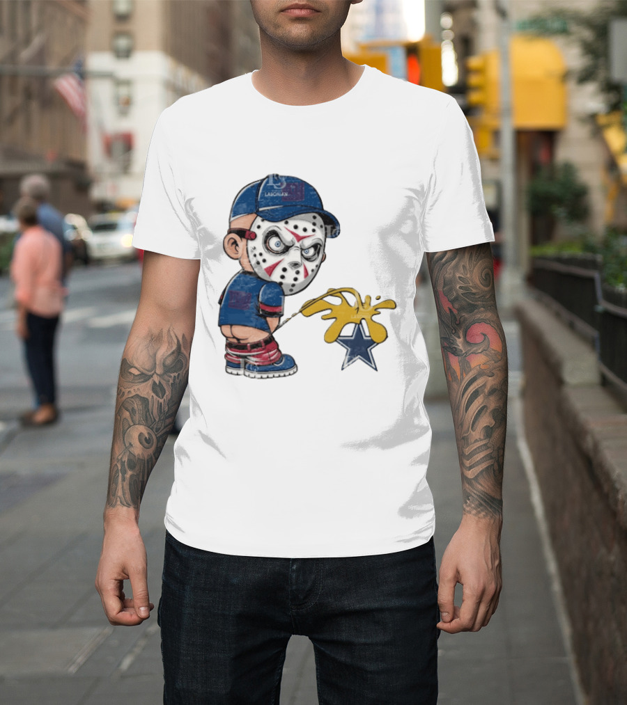 New York Giants Jason Voorhees Piss On Dallas Cowboys T-Shirt