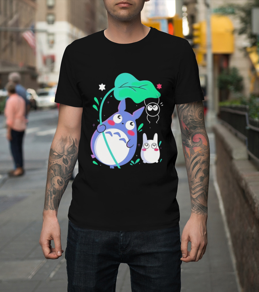My Neighbor Totoro Soot Sprite Leaf Art Studio Ghibli Characters T-Shirt