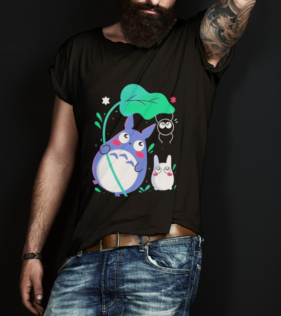 My Neighbor Totoro Soot Sprite Leaf Art Studio Ghibli Characters T-Shirt