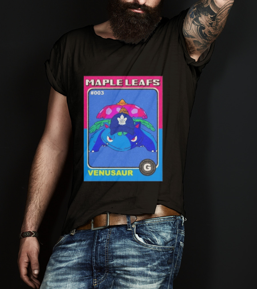 Venusaur Toronto Maple Leafs 003 Trading Card Blue Hat Edition T-Shirt