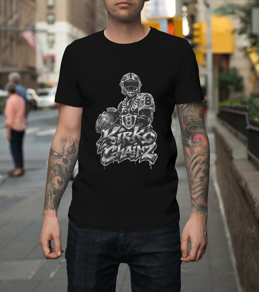 Kirko Chainz Kirk Cousins Number 8 Football Player Graffiti T-Shirt