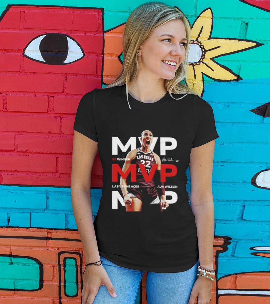 Las Vegas Aces A'ja Wilson 5X MVP Winner T-Shirt