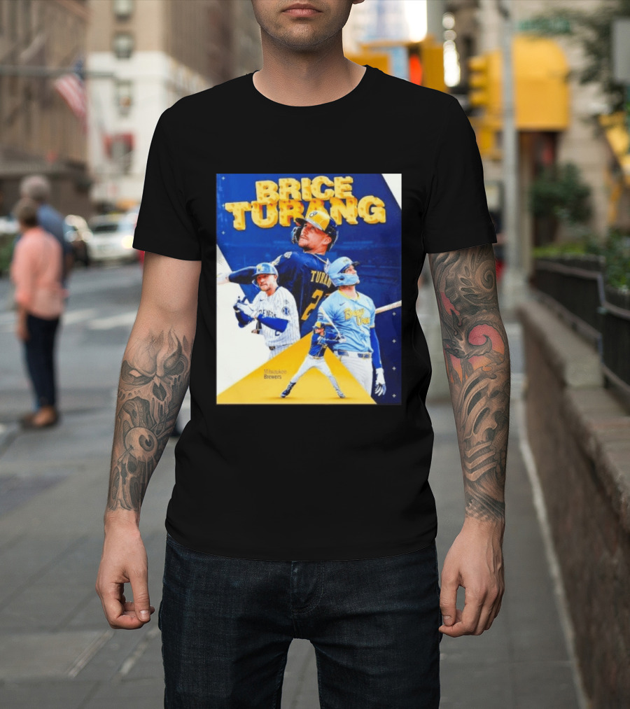 Brice Turang Milwaukee Brewers MLB Player Collage T-Shirt