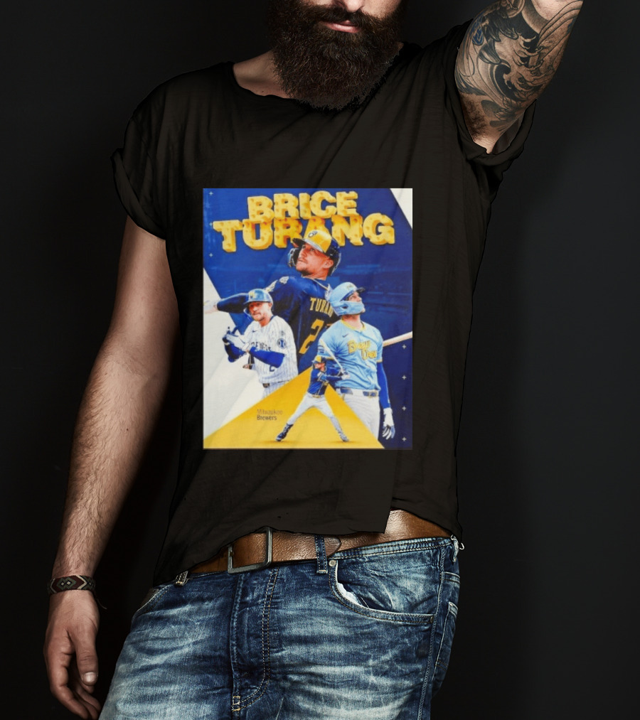 Brice Turang Milwaukee Brewers MLB Player Collage T-Shirt