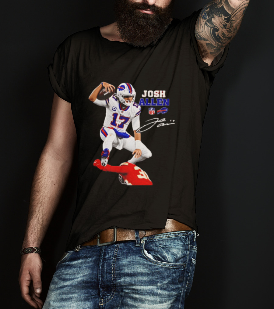 Buffalo Bills Josh Allen NFL Action 17 Signature T-Shirt