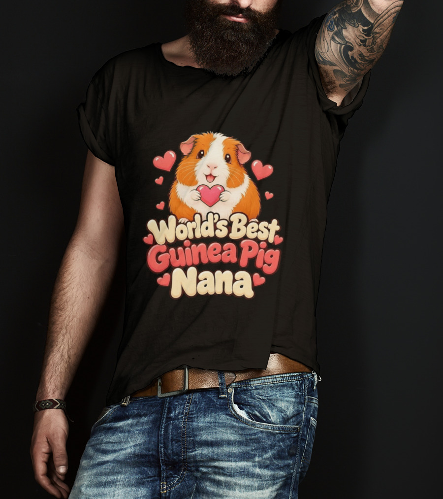 World's Best Guinea Pig Nana Heartwarming Gift For Grandmother T-Shirt