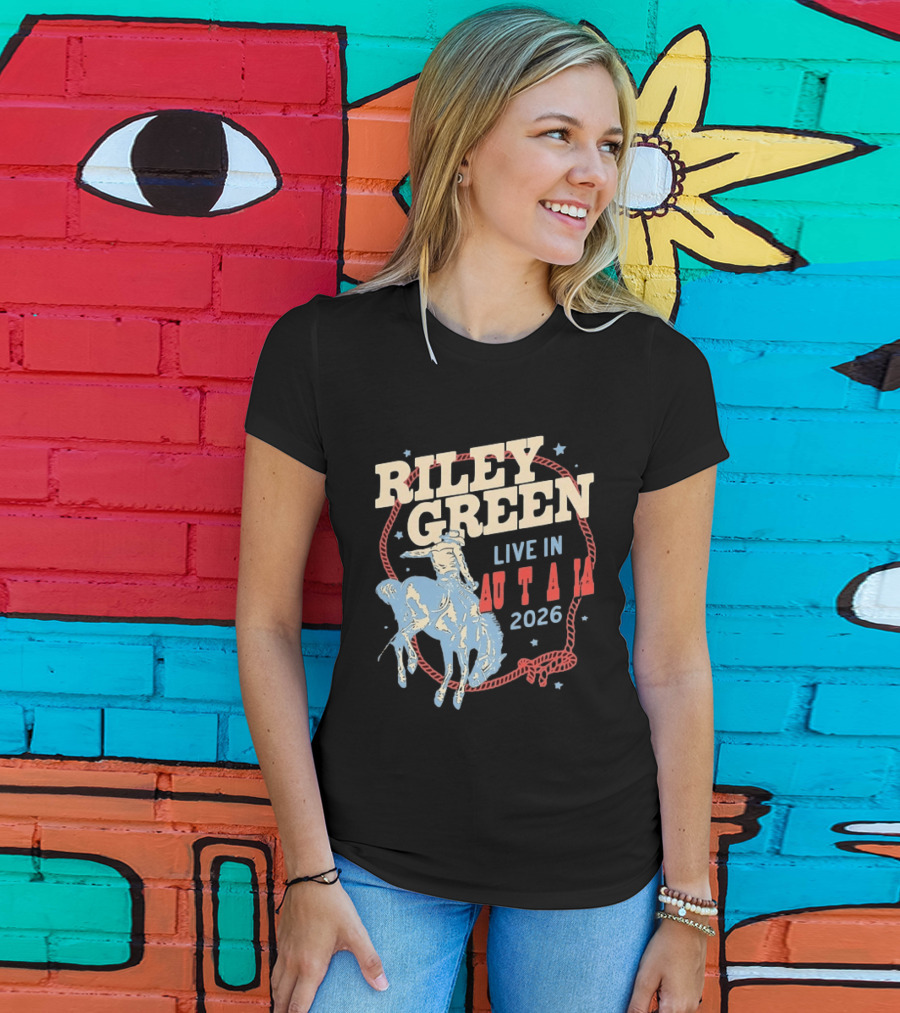 Riley Green Live In Australia 2026 Country Music Cowboy Rodeo T-Shirt