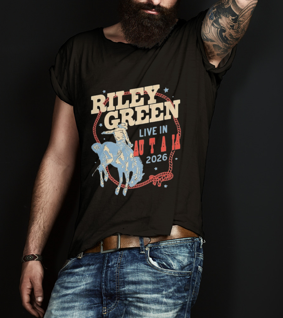 Riley Green Live In Australia 2026 Country Music Cowboy Rodeo T-Shirt