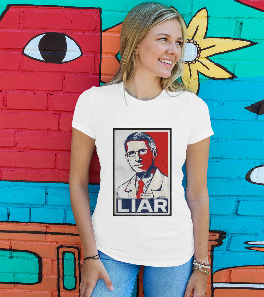 Dr Fauci Liar Political Parody Red White Blue T-Shirt